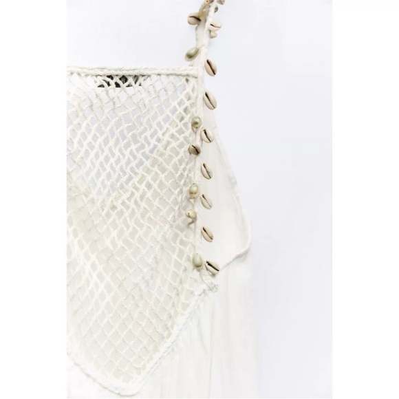 Zara limited edition crochet with shell pattern cotton boho dress - Picture 9 of 9